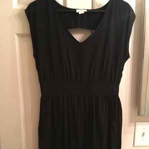 Black mini dress with triangle back cutout